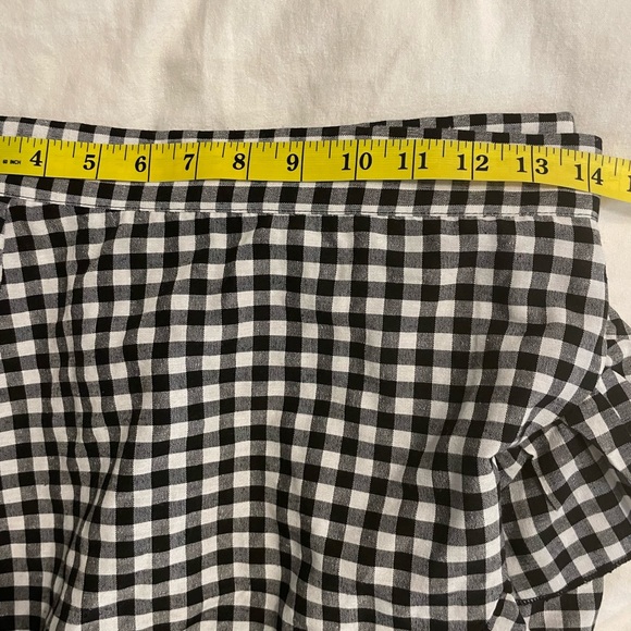 Shein S Black White Plaid Check Ruffle Wrap Mini Skirt - Picture 11 of 13